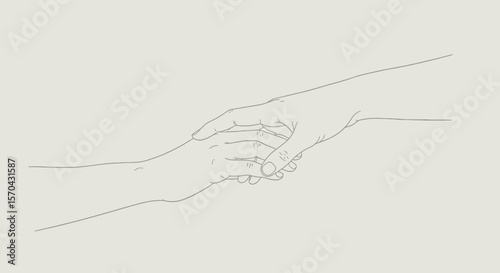 Tender Touch: Minimalist Hand-Holding Line Art