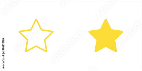 cute fat star icon blunt end line and isolated set