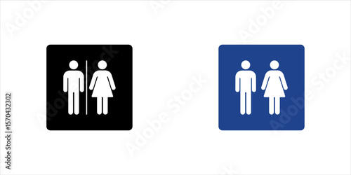 Set of restroom, toilet icon collection. Male and female restroom. Vector Illustration.