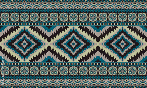 American tribal ethnic native pattern.Traditional Navajo,Aztec,Apache,Southwest and Mexican style fabric pattern.Abstract vector motifs pattern.For fabric,clothing,blanket,carpet,woven,wrap,decoration
