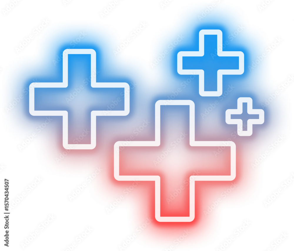 Fototapeta premium Neon Medical Symbol Icon Sign