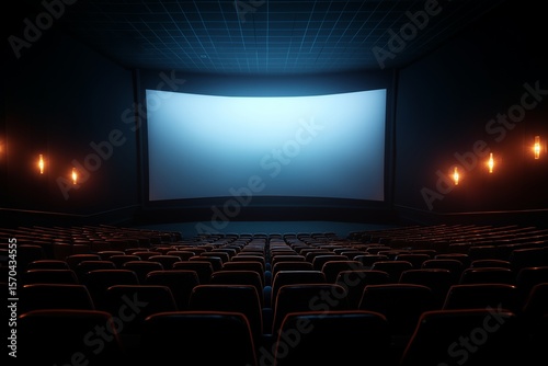 cinema with blank screen by generative ai