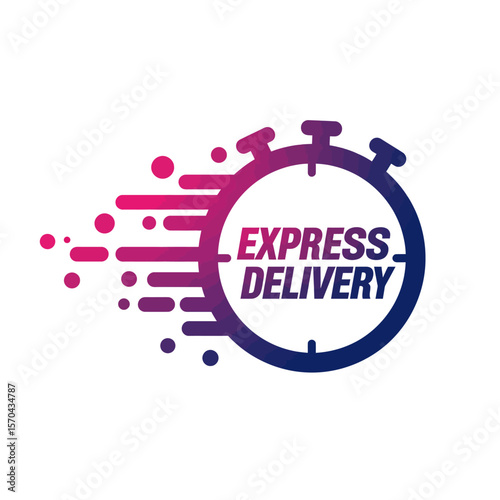 A stylized logo for express delivery service, featuring a clock and speed lines.