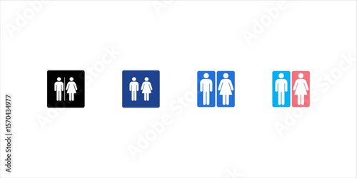 Girls and boys restroom sign. men and women restroom icon. toilet icon sign symbol. vector illustration.