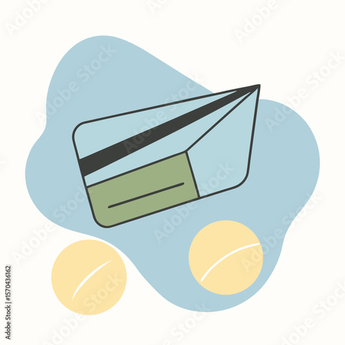 Banking Payments With Blue Paper Airplane Credit Icon