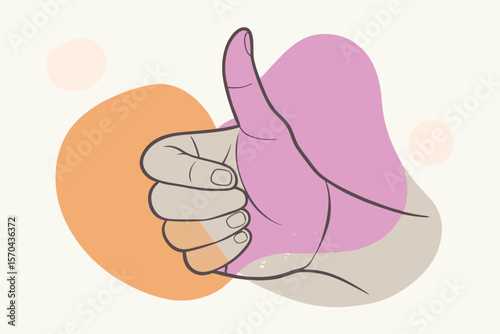 Female Hand Showing Thumbs Up Gesture With Stipple Effect