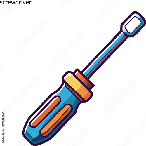 screwdriver in 3D vector illustration 