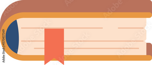 Book with red bookmark vector illustration