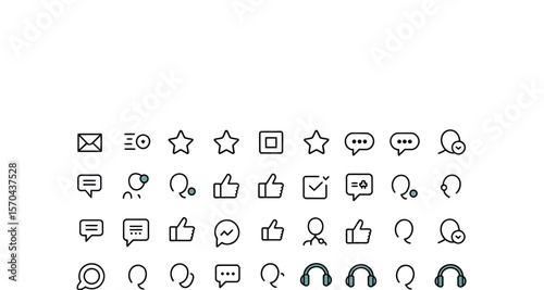 A collection of feedback and dcoin icons displayed on a user interface with download options visible