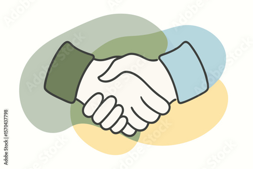 Partner Handshake Illustrating Business Agreement And Team Collaboration