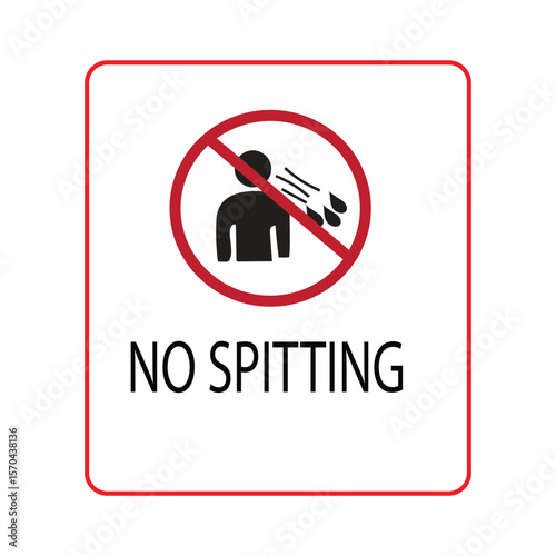 no spitting sign vector illustration of a sign installed to prohibit people from spitting in the area