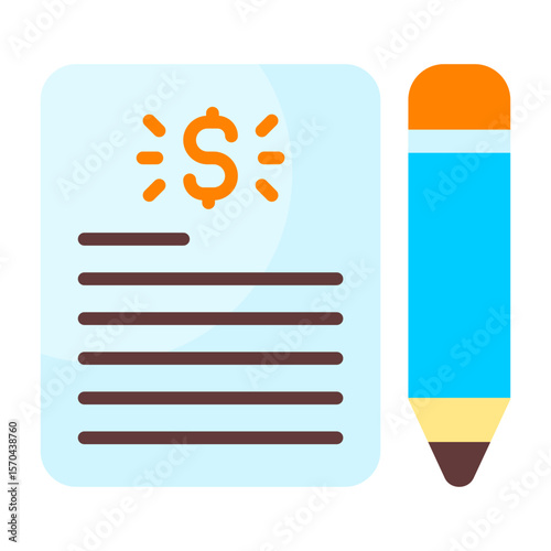 Contract Modern Solid Style Icon