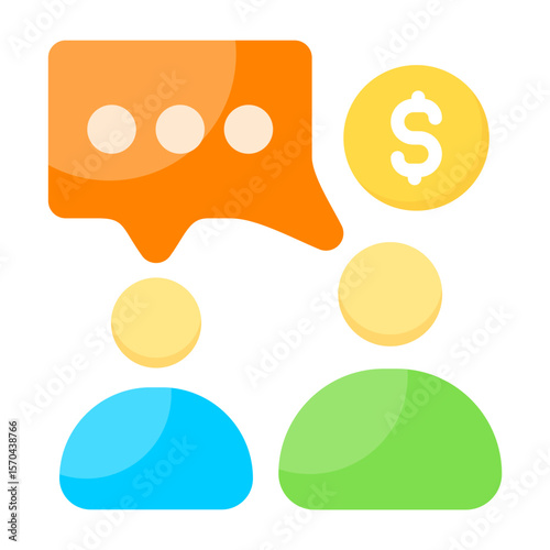 Negotiation Modern Solid Style Icon