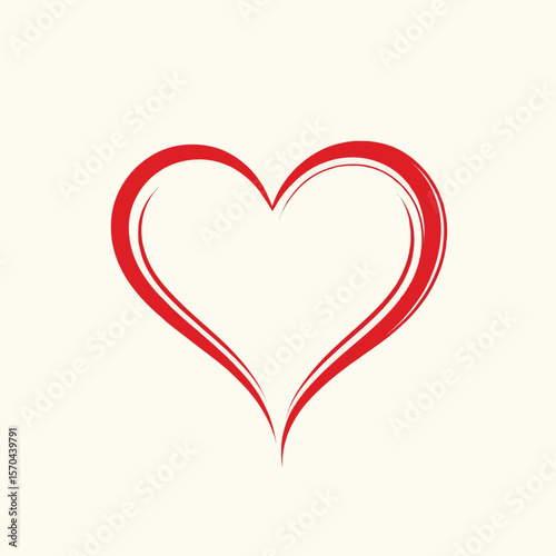 Heart line. Vector illustration. Symbol of love. Line art