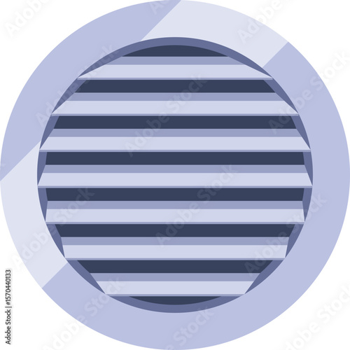 Round industrial ventilation grate vector illustration