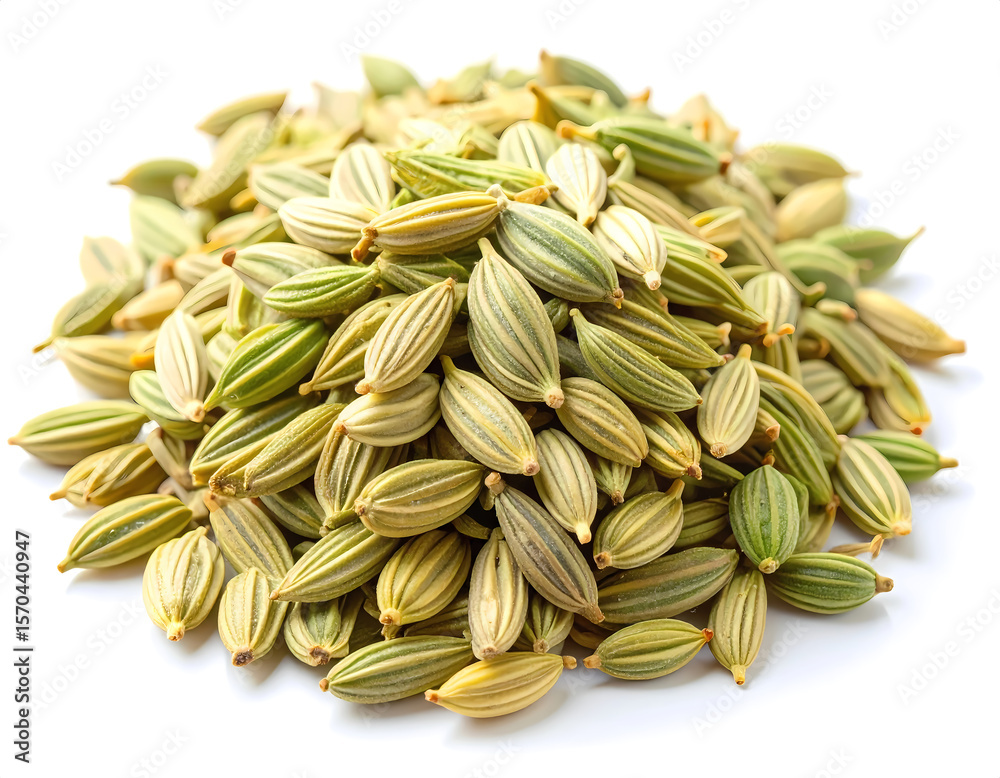 Fennel Seeds on White Background Fennel Seeds on White Background