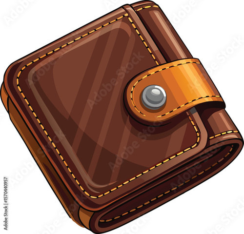 leather wallet vector illustration 
