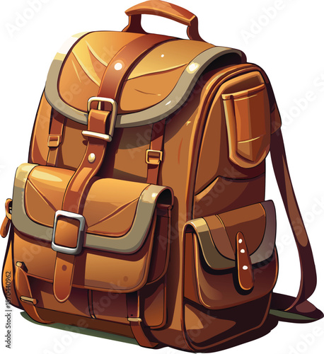 vector illustration of a travel backpack