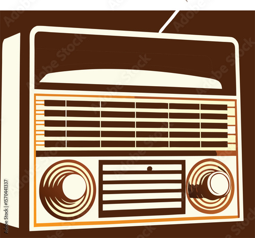 retro radio vector illustration
