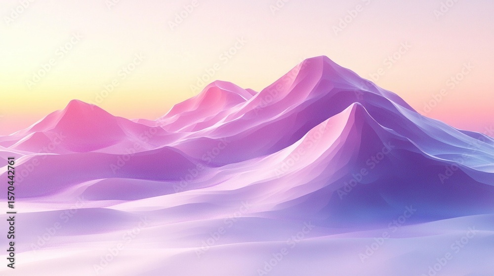 Fototapeta premium Pastel Mountainscape: Digital Art