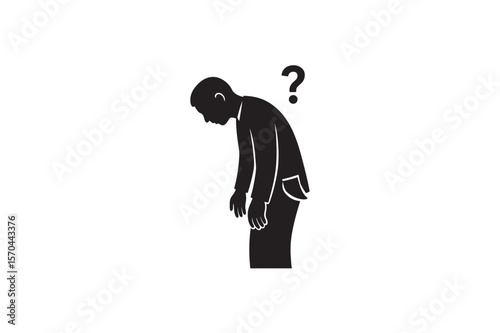 Bankrupt silhouette on white background.01