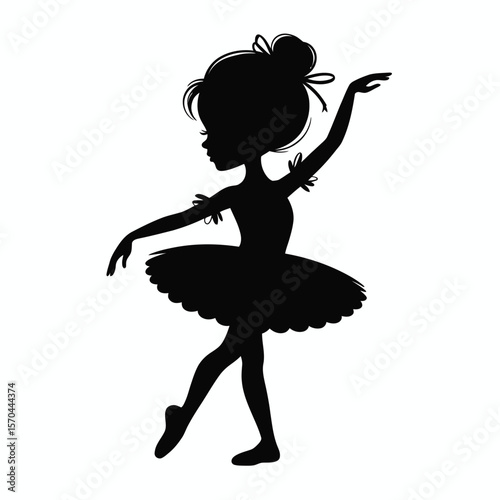 Black Silhouette of a Ballerina in a Tutu ballet dancer