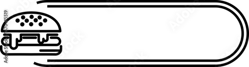 Hamburger Banner Icon Sign