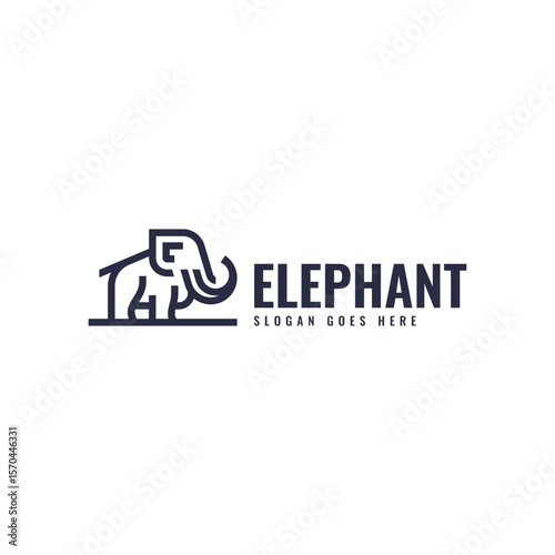 Modern Line Art Elephant Logo Design