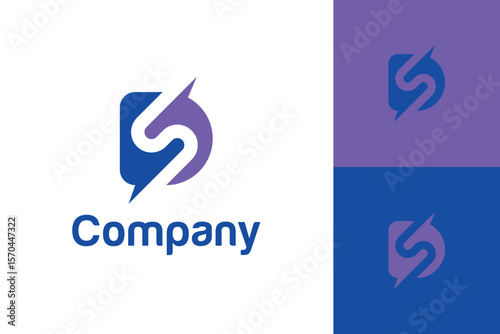 Creative vector logo featuring abstract D bold letter inside Letter S for technology, energy, digital services, startup, software, or fintech brands