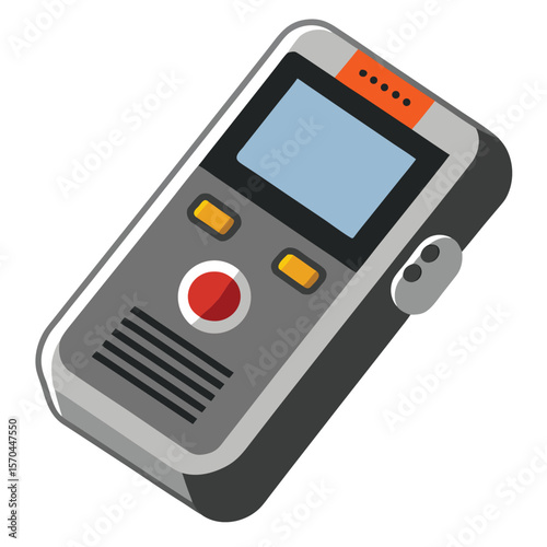 Modern portable digital voice recorder with screen and buttons