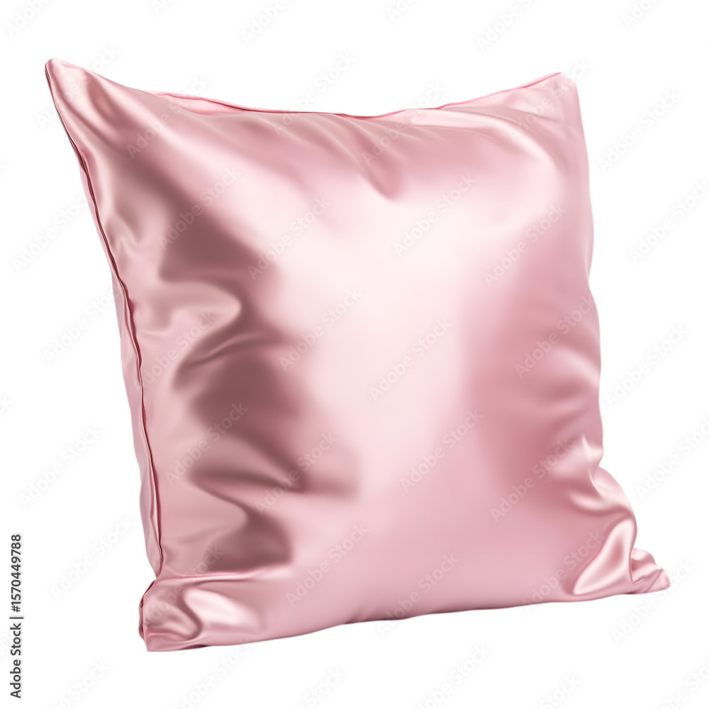 Soft pink satin pillowcase isolated on transparent background Soft pink satin pillowcase isolated on transparent background
