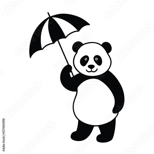 panda bear with umbrella