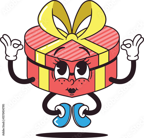 Funny gift box girlish character