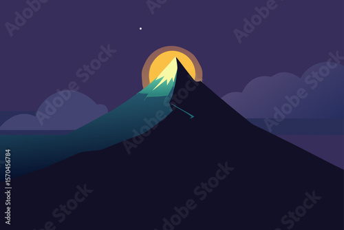mountain landscape in the night