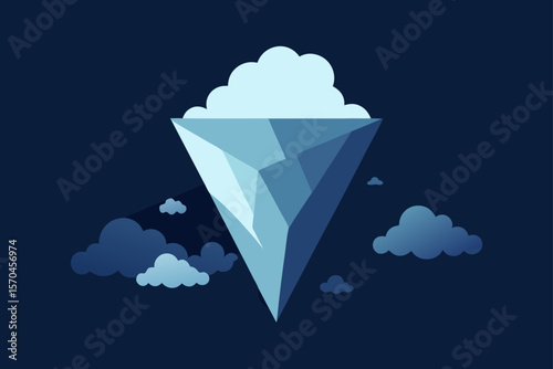 ice cream cone on blue background