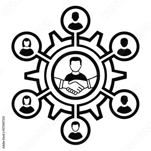 Minimalist Company Culture Vector Silhouette for Business and HR Design