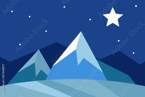 Starlit Night Serene Mountain Peaks Under a Sparkling Sky