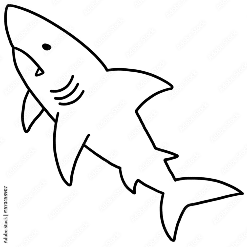 Obraz premium Shark line art