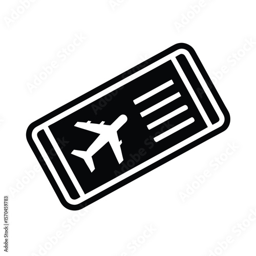 Boarding Pass Icon Outline Vector Illustration