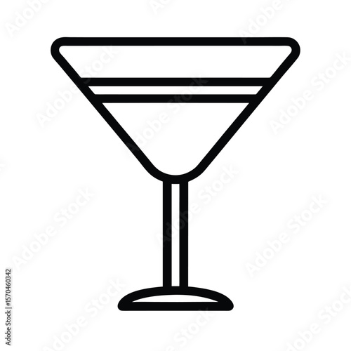 Cocktail Glass Icon Outline Vector Illustration