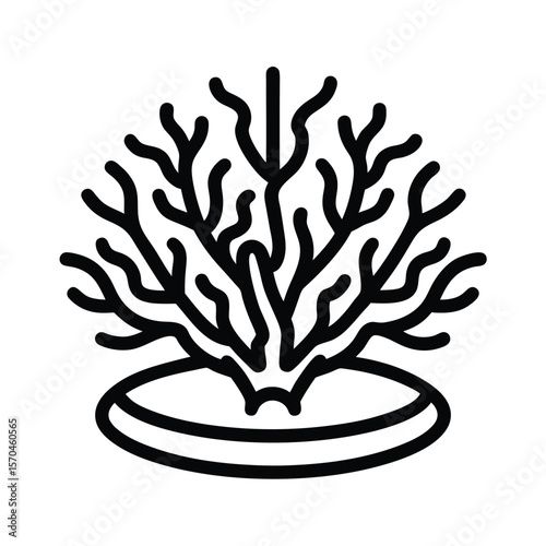 Coral Atoll Icon Outline Vector Illustration