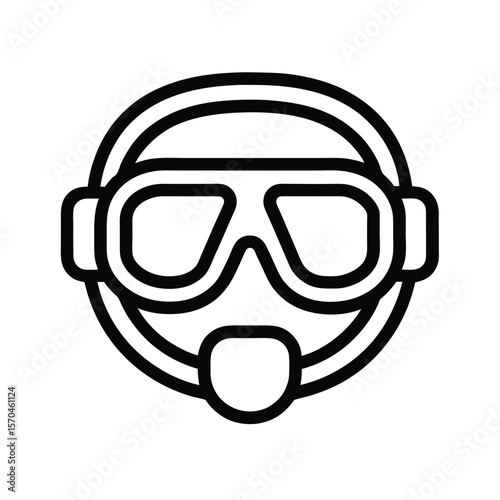 Diving Mask Icon Outline Vector Illustration