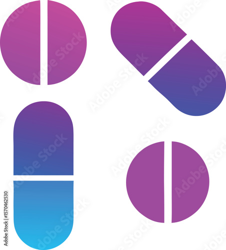 Pills capsules medical health care medicine vector
