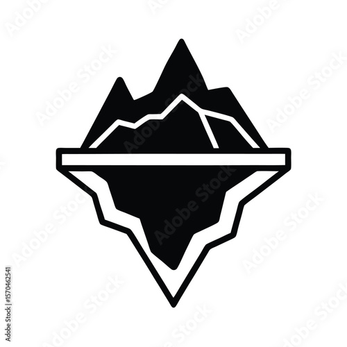 Iceberg Drifting Icon Outline Vector Illustration