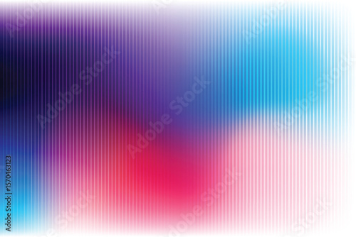 Fractal gradient glass texture. Vertical striped glass with pattern. Stylish gradient blue red purple background.