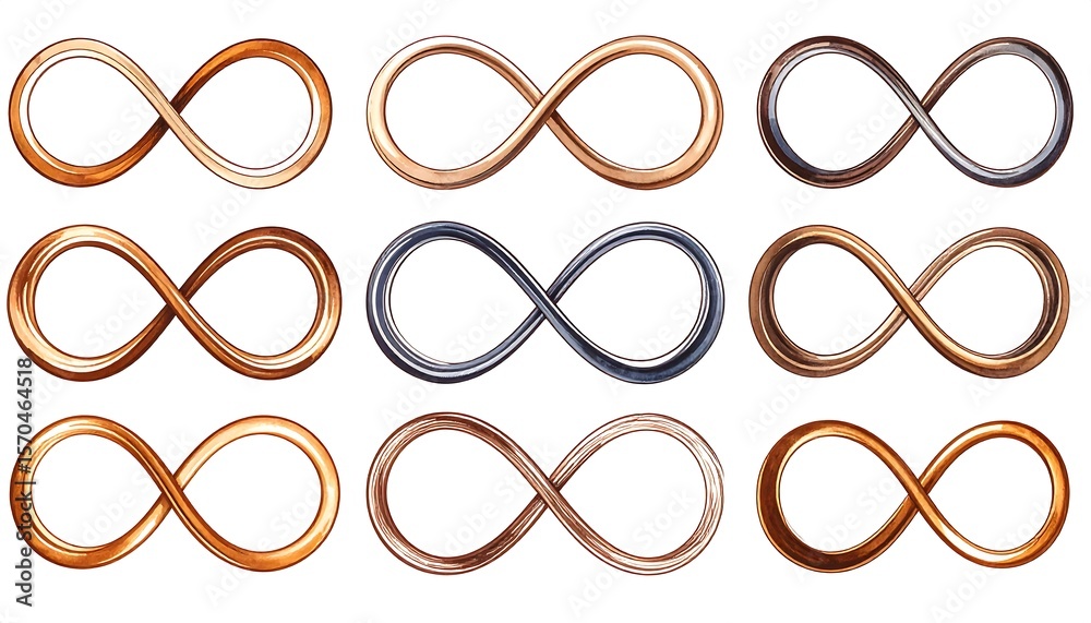 Infinity symbols in various colors Infinity symbols in various colors