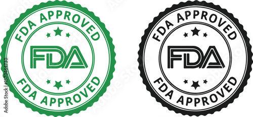 FDA Approved stamp in green and black isolated on white