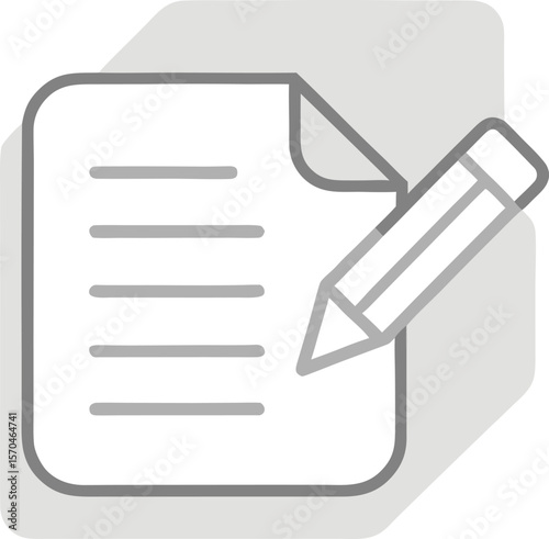 Document writing with pencil vector illustration paper lines