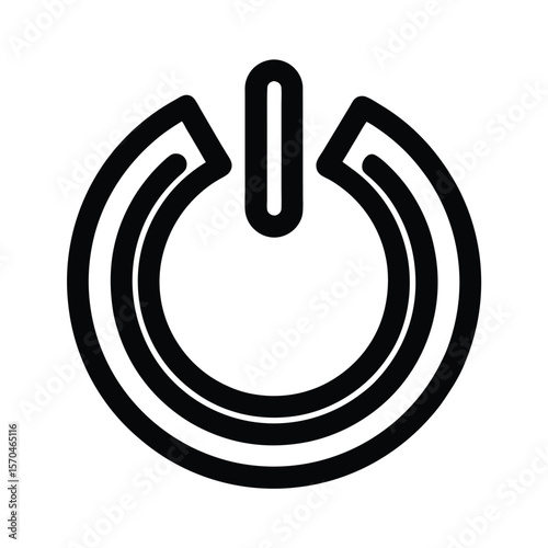 Restart Icon Outline Vector Illustration