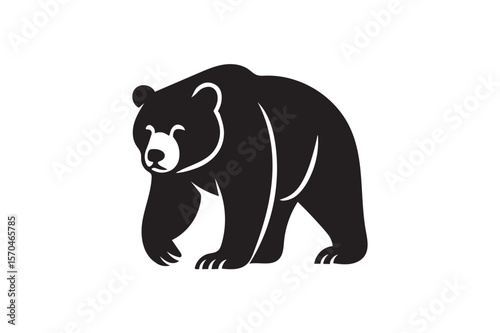 Bear silhouette on white background.01